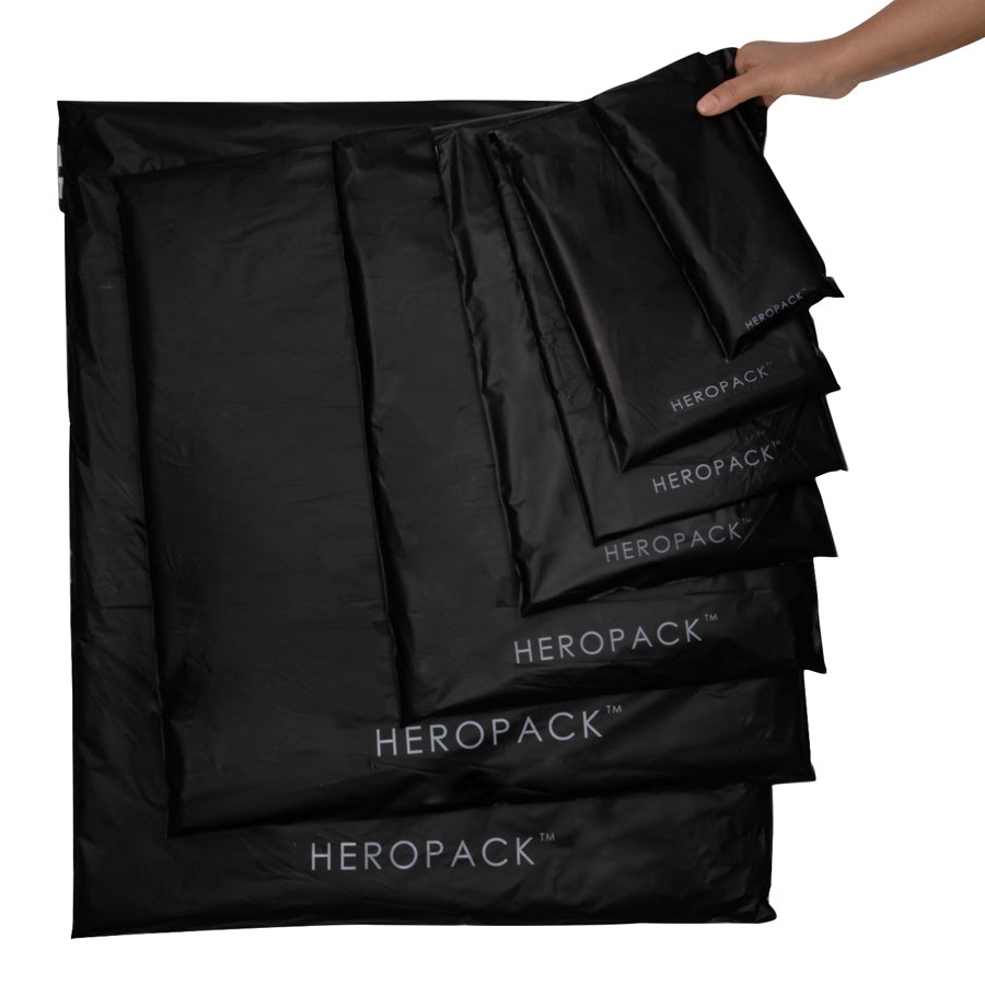Hero Pack Black Compostable and Eco Friendly Shipping Mailers