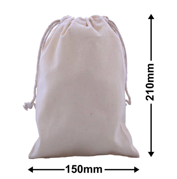 HERO Calico Drawstring Dust Bags - Custom or Plain - made with Recycled Cotton