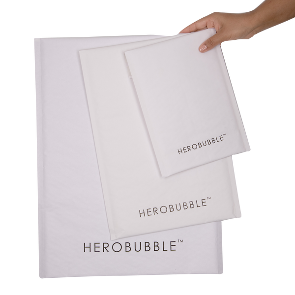 White Compostable HEROBUBBLE Mailer