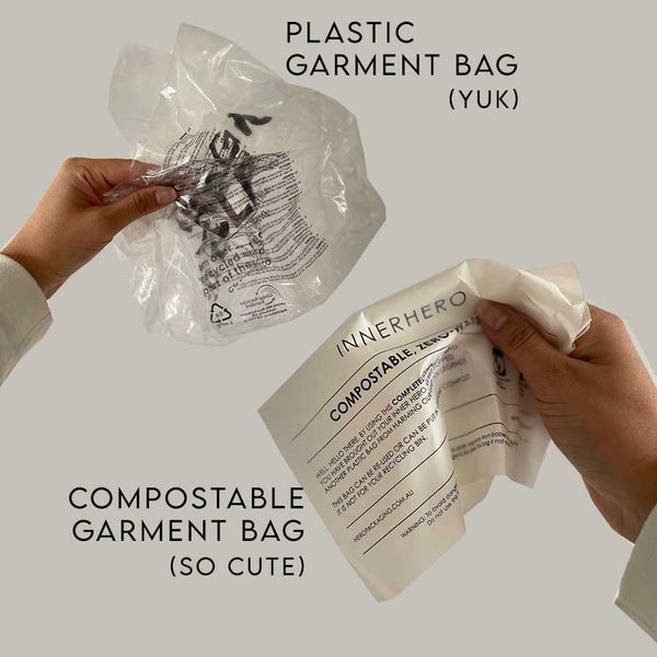 INNERHERO Home Compostable Garment Bags - from packs of 100 - PRE-ORDER