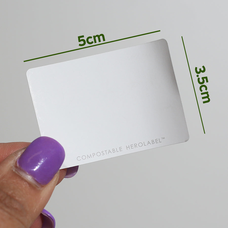 Compo Label HEROLABEL - Rectangle Compostable Labels - 5cm x 3.5cm (1000 labels pe ...